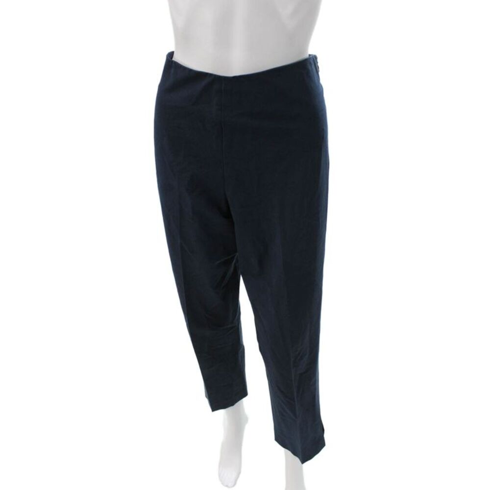 Leggiadro Womens Ankle Pants Blue Lycra Blend Zip Size 12